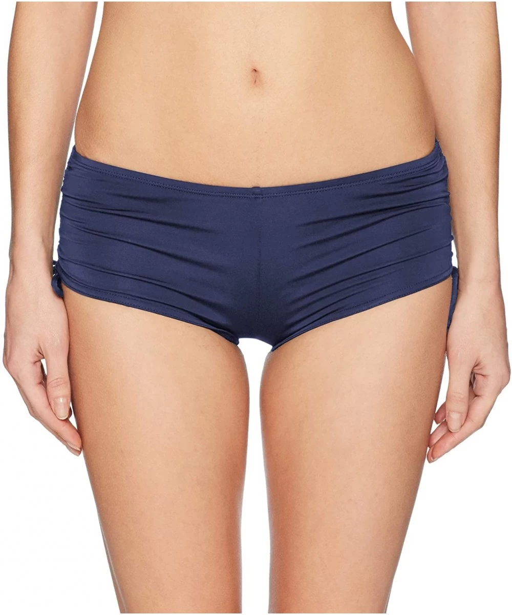 Tankinis Women's Solid Hot Pant Bikini Bottom - Navy//Solids - CB18K276N6E