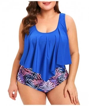 Sets Cute Ruffle Swimsuit for Fat Women Plus Size 2020 Summer Sexy Fashion Bikini Set Brazilian Swimwear Beachwear 2blue - CH...