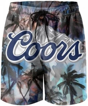 Board Shorts Men's Beach Shorts Coors-Light-Beer-Logo- Summer Quick Dry Swimming Pants - White-51 - CX18U98IQ64