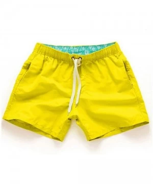 Briefs Men Swimsuit Mens Swimming Shorts Quick Drying Swim Trunks Swimwear Surf Boxer Briefs - Yellow - CO1908U6TN9