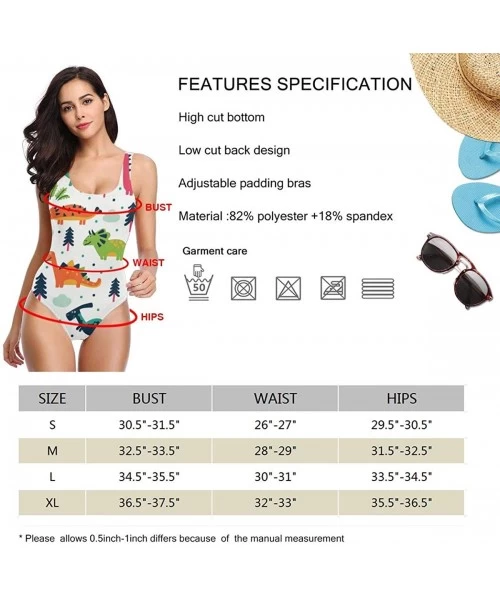 Racing Women's Sexy Backless One Piece Swimsuit Cartoon Dinosaur Swimwear for Women - Cartoon Dinosaur Set - CV18Y0N045G