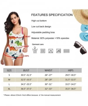 Racing Women's Sexy Backless One Piece Swimsuit Cartoon Dinosaur Swimwear for Women - Cartoon Dinosaur Set - CV18Y0N045G