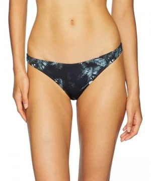 Bottoms Women's Dark Palm Medium Bikini Bottoms - Black - CN189OUOCD8