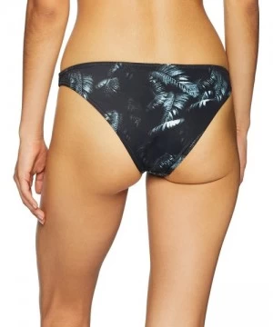 Bottoms Women's Dark Palm Medium Bikini Bottoms - Black - CN189OUOCD8