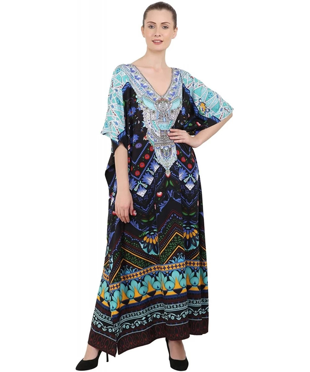 Cover-Ups Kaftan Dress - Caftans for Women - Women's Caftans Long Maxi Style Dresses - 142-black - CD1966KS9U3