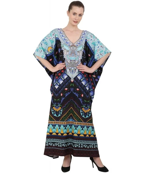 Cover-Ups Kaftan Dress - Caftans for Women - Women's Caftans Long Maxi Style Dresses - 142-black - CD1966KS9U3