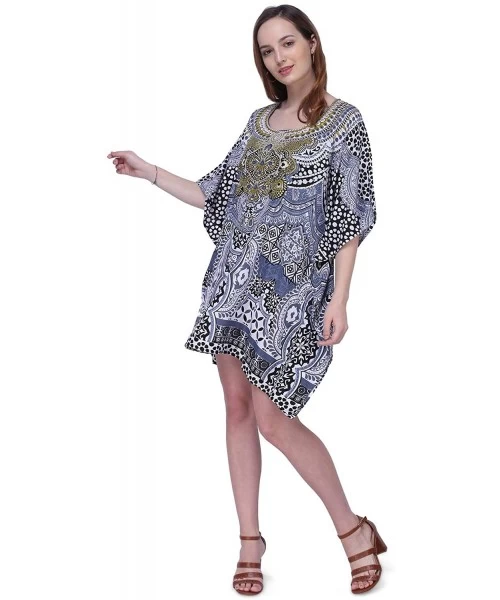 Cover-Ups Kaftan Dress - Caftans for Women - Women's Caftans Available in One Size to Fit US 4-6-8 and 10 - 158-black - CX195...