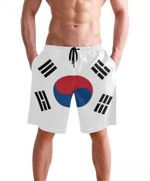 Trunks LGBT Pride Rainbow Flag Men's Swim Trunks Beach Shorts with Pockets - Korea Flag - CQ18OAO2850