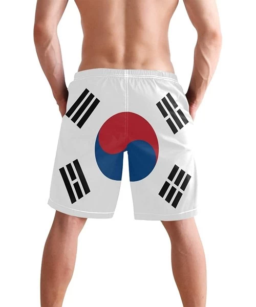 Trunks LGBT Pride Rainbow Flag Men's Swim Trunks Beach Shorts with Pockets - Korea Flag - CQ18OAO2850