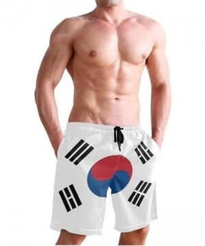 Trunks LGBT Pride Rainbow Flag Men's Swim Trunks Beach Shorts with Pockets - Korea Flag - CQ18OAO2850