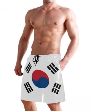 Trunks LGBT Pride Rainbow Flag Men's Swim Trunks Beach Shorts with Pockets - Korea Flag - CQ18OAO2850