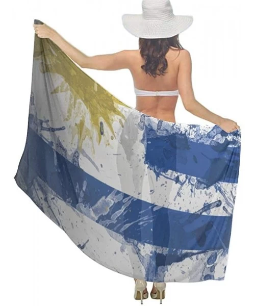 Cover-Ups Women Fahion Swimsuit Bikini Cover Up Sarong- Party Wedding Shawl Wrap - Uruguay Flag Paint - CN19C6MTE6C