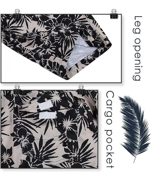 Board Shorts Men's Swim Trunks Quick Dry Board Shorts Beach Holiday Swimwear Print Bathing Suit L2 - 25 Leaf - C218T8U43KO