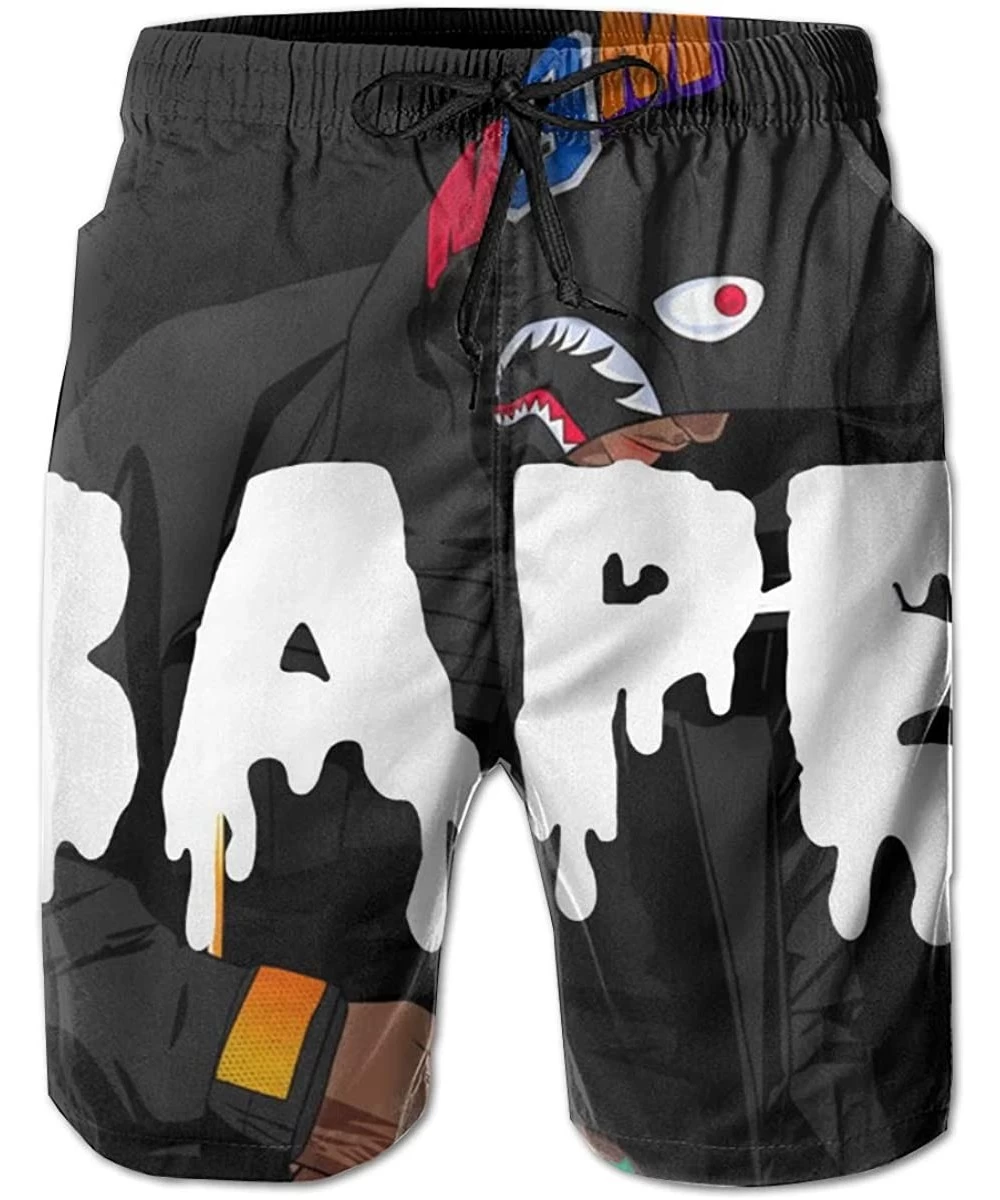 Board Shorts Bape Blood Shark Mens Swimtrunks Casual Board Shorts with Pockets - Bape 4 - CX196LWYU8R