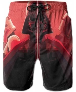 Board Shorts Star War Red Darth Vader Men's Beach Shorts Mesh Lined Beach Pants - White - CX19CGE8G6C