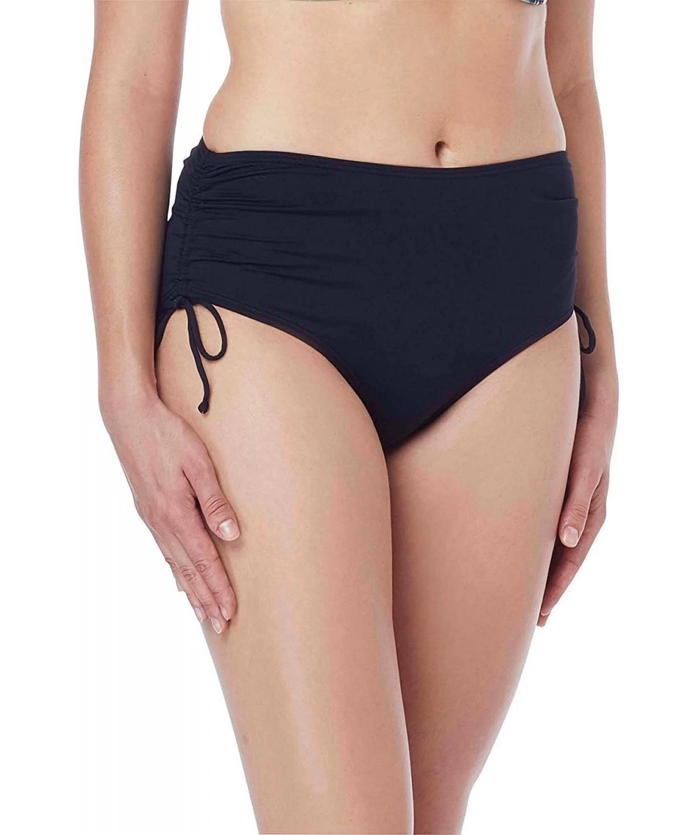 Tankinis Women's Hayden High Waisted Bikini Swimsuit Bottom with Adjustable Side Ties - Black - CM1882YG3H4