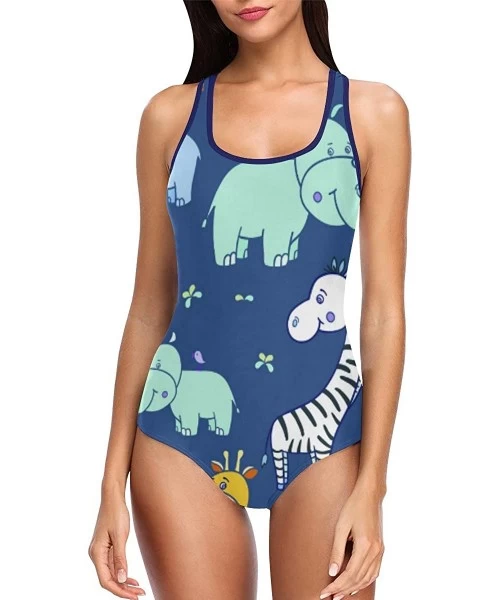 One-Pieces Unique Custom One Piece Swimsuit Swimwear Bathing Suit for Women Juniors (XS-3XL) - Multi 14 - CS18EL05344