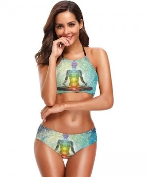 Sets Yoga Mandala Zen Meditation Hippie Chakra Womens Sexy Low Bodysuit High Cut Sport Two Piece Swimsuits Halter Bikini Set ...