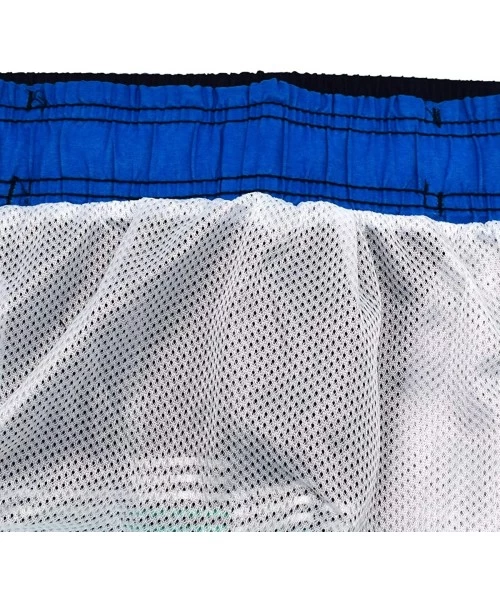 Trunks Men's Quick Dry Swim Trunks Beach Shorts with Mesh Lining - Black&green - CH18QZKKAAH