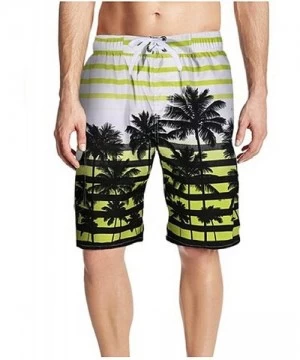 Board Shorts Men's Swimming Trunks Quick-Dry Sport Beach Shorts with Mesh Lining - Yellow - CK189INMW9C