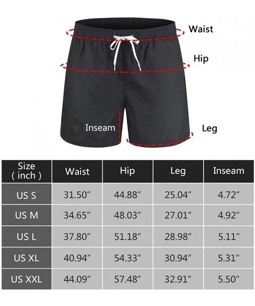 Board Shorts Mens Swim Trunks Quick Dry Bathing Suits Board Shorts Mesh Lining Swimwear with Pockets - A-black - CQ18UYCS202