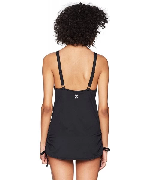 One-Pieces Women's Solid V Neck Sheath Swimming One Piece - Black - CL185XD3YA3