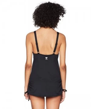 One-Pieces Women's Solid V Neck Sheath Swimming One Piece - Black - CL185XD3YA3