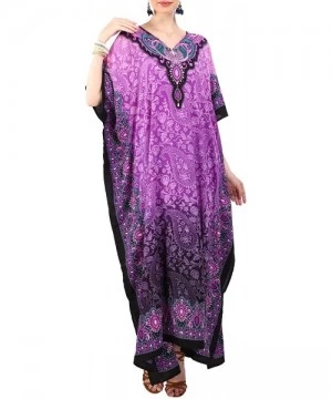 Cover-Ups Ladies Kaftans Kimono Maxi Style Dresses Suiting Teens to Adult Women in Regular to Plus Size - 101-purple - CR12MA...