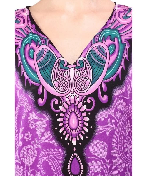 Cover-Ups Ladies Kaftans Kimono Maxi Style Dresses Suiting Teens to Adult Women in Regular to Plus Size - 101-purple - CR12MA...