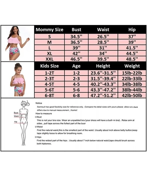 Racing Mother and Daughter Swimwear Family Matching Swimsuit Girls Swimwear Mommy and Me Bathing Suits - Pink+flower - CX18QL...