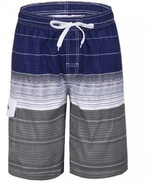 Board Shorts Men's Surf Quick Dry Swim Trunks with Drawsting - Navy-157 - CA18O5HOU8E