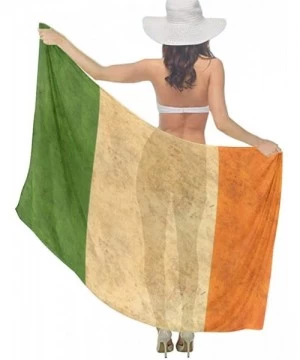 Cover-Ups Women Chiffon Scarf Sunscreen Shawl Wrap Swimsuit Cover Up Beach Sarongs - Vintage Aged Irish Flag - CE19C6ND2QD