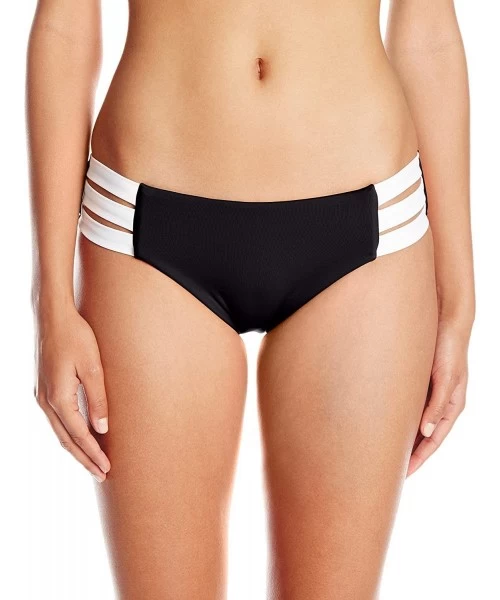 Bottoms Women's Block Party Multi Strap Bikini Bottom Swimsuit - Black - C311OCKEJ7L