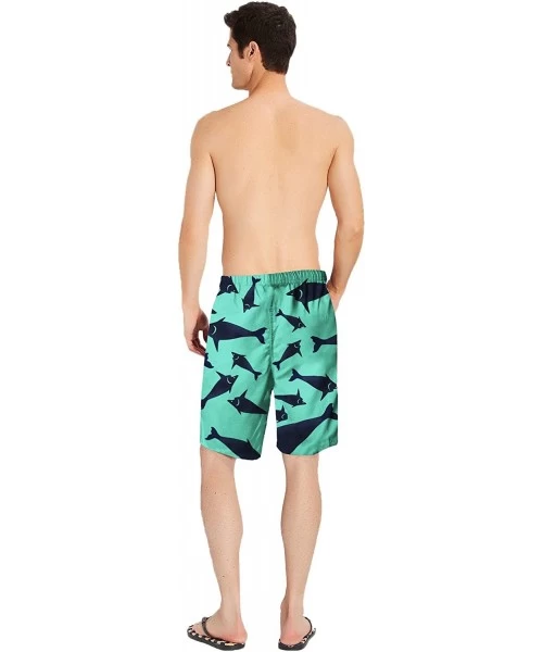 Trunks Mens Swim Trunks Summer Cool Quick Dry Board Shorts Bathing Suit with Side Pockets Mesh Lining S-XXXL - Fish - CQ18EQD...