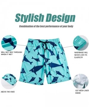 Trunks Mens Swim Trunks Summer Cool Quick Dry Board Shorts Bathing Suit with Side Pockets Mesh Lining S-XXXL - Fish - CQ18EQD...