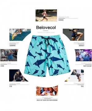 Trunks Mens Swim Trunks Summer Cool Quick Dry Board Shorts Bathing Suit with Side Pockets Mesh Lining S-XXXL - Fish - CQ18EQD...