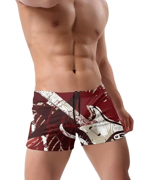 Briefs Men's Swimwear Swim Trunks Sound Artwork Boxer Brief Quick Dry Swimsuits Board Shorts - Rock Guitar - CG19976GK6C