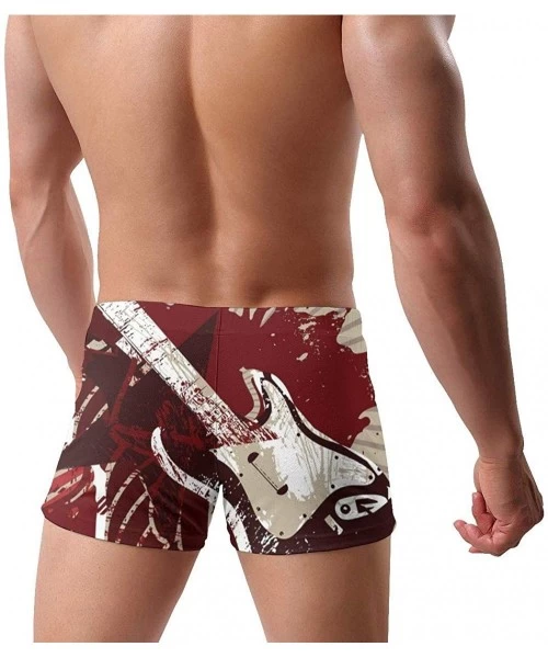 Briefs Men's Swimwear Swim Trunks Sound Artwork Boxer Brief Quick Dry Swimsuits Board Shorts - Rock Guitar - CG19976GK6C