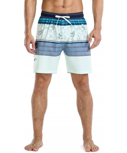 Trunks Men's Quick Dry Soft Relaxed Fit Drawstring Swim Trunks - Green-241 - C8194027N3G