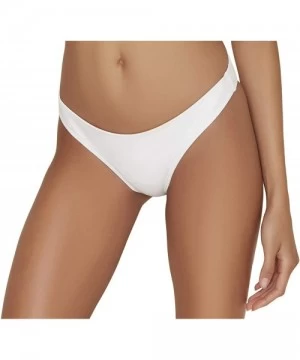 Tankinis Women's Low Rise Cheeky Swimsuit Bottom - White Scuba - C618RON7974