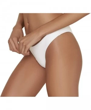 Tankinis Women's Low Rise Cheeky Swimsuit Bottom - White Scuba - C618RON7974