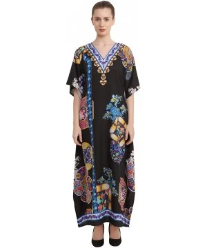 Cover-Ups Kaftan Dress - Caftans for Women Women's Caftans Suiting Teens to Adult Women in Regular to Plus Size 145 black - C...