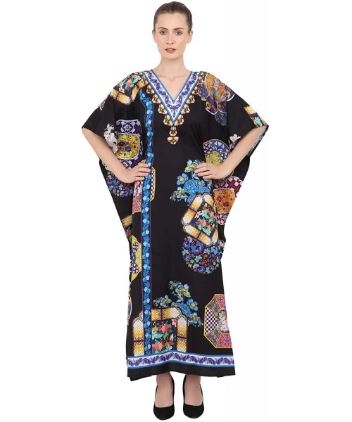 Cover-Ups Kaftan Dress - Caftans for Women Women's Caftans Suiting Teens to Adult Women in Regular to Plus Size 145 black - C...