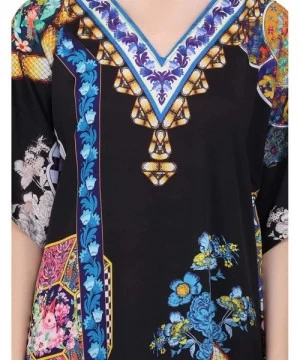 Cover-Ups Kaftan Dress - Caftans for Women Women's Caftans Suiting Teens to Adult Women in Regular to Plus Size 145 black - C...