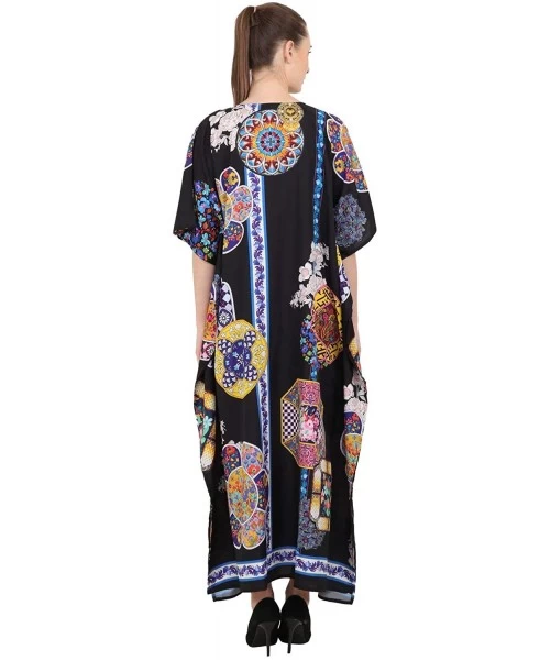 Cover-Ups Kaftan Dress - Caftans for Women Women's Caftans Suiting Teens to Adult Women in Regular to Plus Size 145 black - C...