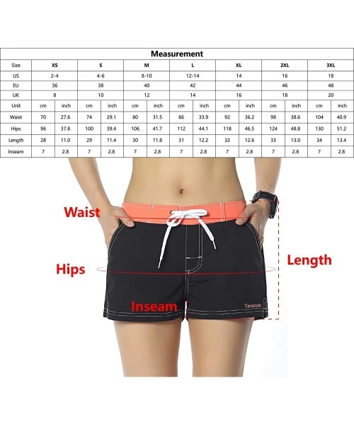 Tankinis Women Board Shorts Swimwear Trunks Sports Quick Dry Swim Bottom with Inner Liner - Coral Red - C018TKCWNTD