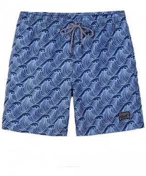 Board Shorts Men's Swim Trunks Quick Dry Beach Shorts with Mesh Lining - Spindrift-navy - C618WE87QHR