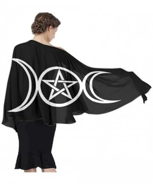 Cover-Ups Women Fashion Shawl Wrap Summer Vacation Beach Towels Swimsuit Cover Up - Triple Moon Pentacle Pagan - CC190TRWM6O