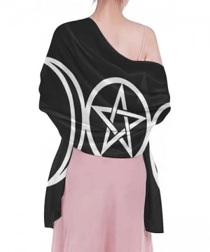 Cover-Ups Women Fashion Shawl Wrap Summer Vacation Beach Towels Swimsuit Cover Up - Triple Moon Pentacle Pagan - CC190TRWM6O