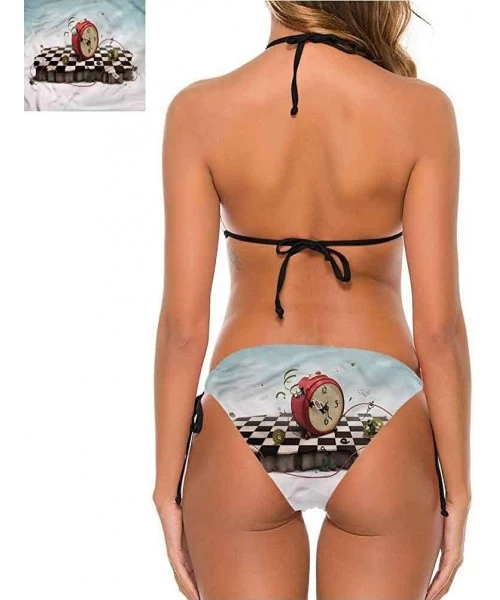 Bottoms Bathing Suit Surrealistic- Cubism Style Faces Perfect for Pool or The Beach - Multi 11-two-piece Swimsuit - CF19E7MSK8O